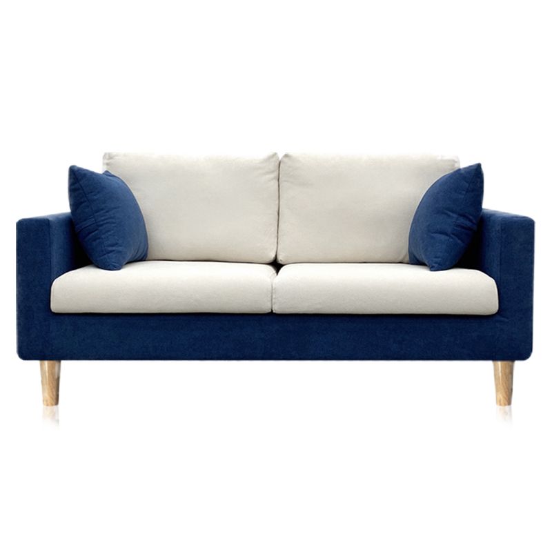 Linen Modern Standard Sofa 25.5"W Square Arm Sofa with Bolster Pillows for Living Room Clearhalo 'furn' 'furn_sofas' 'Furniture' 'furniture_sofas' 'Living Room Furniture' 'Sofa' 'sofas' 1200x1200_5afef75a-851c-44c4-970f-4ca75ac6e3b5