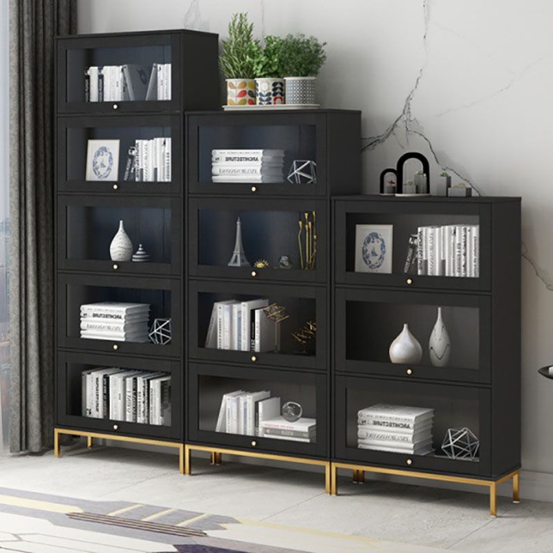 Glam Manufactured Wood Standard Bookcase Vertical Bookcase with Glass Doors Clearhalo 'Bookcases' 'furn' 'furn_bookcases' 'Furniture' 'furniture_bookcases' 'kitchen' 'kitchen_bookcases' 'Living Room Furniture' 'Office Furniture' 1200x1200_5b00d9b9-50c4-4da0-af33-88eebfa100df