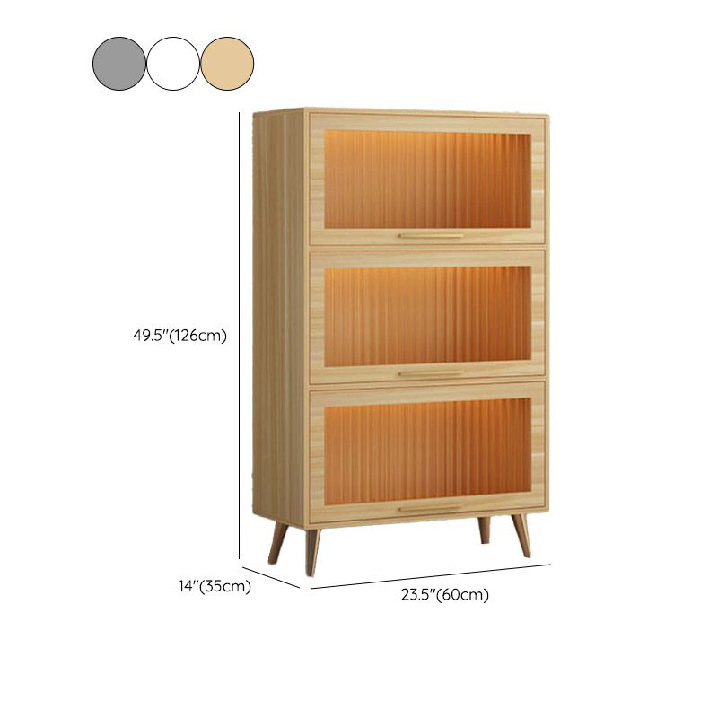 Glam Glass Door Sideboard Engineered Wood Side Board without LED Lights Clearhalo 'buffet_sideboard' 'Buffets & Sideboards' 'furn' 'furn_buffet_sideboard' 'Furniture' 'Kitchen & Dining Furniture' 1200x1200_5b03a246-9a71-4595-a250-c362231b1adf