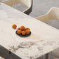 Rectangular Dining Table Grey Stone Table Top Double Pedestal Metal Base Clearhalo 'Dining Tables & Seating' 'Dining Tables' 'dining_table' 'furn' 'furn_dining_table' 'Furniture' 'Kitchen & Dining Furniture' 1200x1200_5b06121e-a260-4743-aef3-aa03e414324c