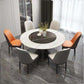 Contemporary Style Round Dining Table Steel Pedestal Base Table for Room Clearhalo 'Dining Tables & Seating' 'Dining Tables' 'dining_table' 'furn' 'furn_dining_table' 'Furniture' 'Kitchen & Dining Furniture' 1200x1200_5b09204f-d517-4119-8ab8-fd70e794530f