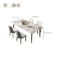 Glam Style Rectangle Dining Table Stone Top Dining Room Table Clearhalo 'Dining Tables & Seating' 'Dining Tables' 'dining_table' 'furn' 'furn_dining_table' 'Furniture' 'Kitchen & Dining Furniture' 1200x1200_5b0b7552-f3e6-4ac5-8a44-968d43298f15