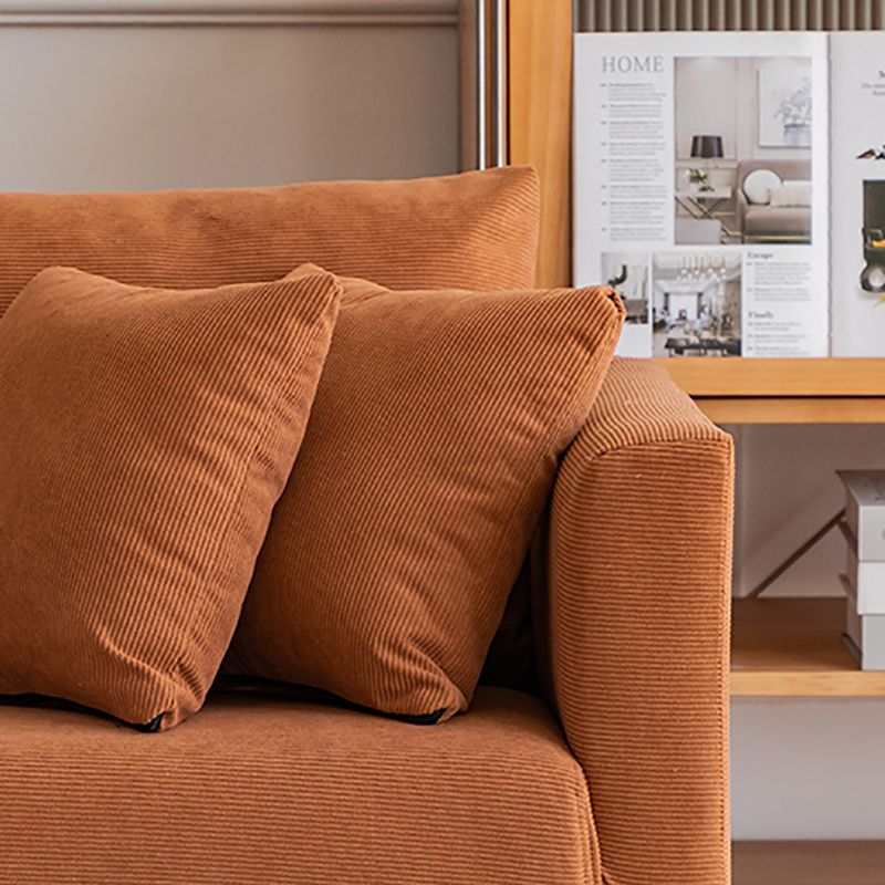 Canapé contemporain avec 2 oreillers en arrière et rangement en bois massif