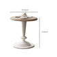 Mesa de centro individual con pedestal de metal redondo de madera maciza francesa