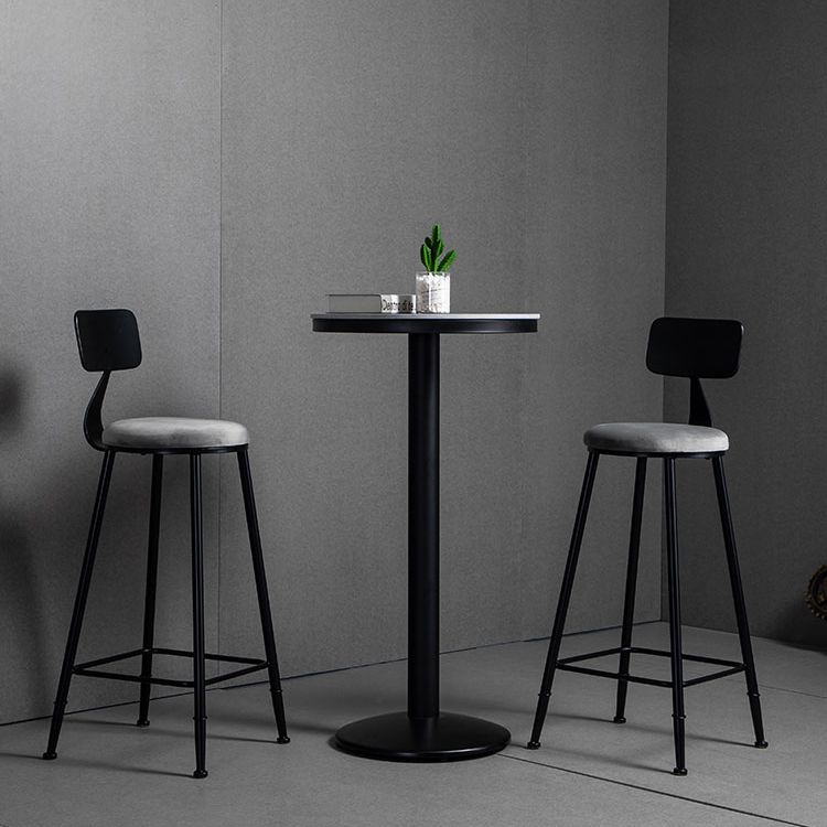 Industrial Metal Bar Table 21.6" Round Top Faux Marble Pedestal Bistro Table for Cafe Clearhalo 'Bar Furniture' 'Bar Tables' 'bar_tables' 'furn' 'furn_bar_tables' 'Furniture' 'furniture_bar_tables' 'Kitchen & Dining Furniture' 'kitchen&dining_furn' 'kitchen' 1200x1200_5b0fab71-ea74-49ee-a09d-e5060a1aecad