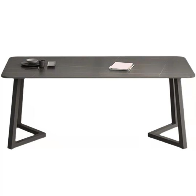 Modern Matte Finish Dining Table for Home Stone Top Dinette Table with Metal Sled Clearhalo 'Dining Tables & Seating' 'Dining Tables' 'dining_table' 'furn' 'furn_dining_table' 'Furniture' 'Kitchen & Dining Furniture' 1200x1200_5b107688-b1cc-43a5-9b6b-dfeadc441610