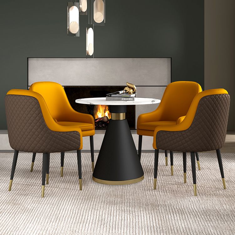 1/2/5 Pcs Metal Modern Dining Room Set with Round Table Dinette Set Clearhalo 'Dining Room Sets' 'Dining Tables & Seating' 'dining_room_set' 'furn' 'furn_dining_room_set' 'Furniture' 'furniture_dining_room_set' 'Kitchen & Dining Furniture' 'kitchen&dining_furn' 'kitchen' 1200x1200_5b10a7e9-7303-4003-9bbd-5af666e83b4c