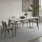 Stainless Steel Frame Dinette Table Stone Top Rectangle Dining Table Clearhalo 'Dining Tables & Seating' 'Dining Tables' 'dining_table' 'furn' 'furn_dining_table' 'Furniture' 'Kitchen & Dining Furniture' 1200x1200_5b10a9d7-e769-4355-a5d3-cad809d70e33