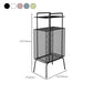 Contemporary Iron Nightstand Open Storage Night Table with 3 Shelves ,27.6" Tall
