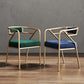 Glam Metal Arm Chair Open Back Dining Side Chair with Upholstered 21.6"x22.8"x29.5" Clearhalo 'Dining Chairs' 'Dining Tables & Seating' 'dining_chair' 'furn' 'furn_dining_chair' 'Furniture' 'furniture_dining_chair' 'Kitchen & Dining Furniture' 1200x1200_5b111a23-10ee-4727-bb90-915d61c4bf69