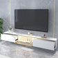 Gabinete de TV de almacenamiento blanco de estilo de piedra estilo glam estilo con 2 cajones