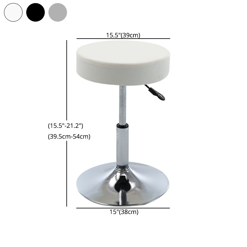 Adjustable Modern Counter Bar Stool Armless Leather Backless Bar Stool with Metal Base Clearhalo 'Bar Furniture' 'Bar Stools' 'bar_stools' 'furn' 'furn_bar_stools' 'furniture_bar_stools' 'Kitchen & Dining Furniture' 'kitchen&dining_furn' 'kitchen' 'kitchen_furn' Furniture' 1200x1200_5b11b3e2-65e0-41ad-87e2-da1068512bd1