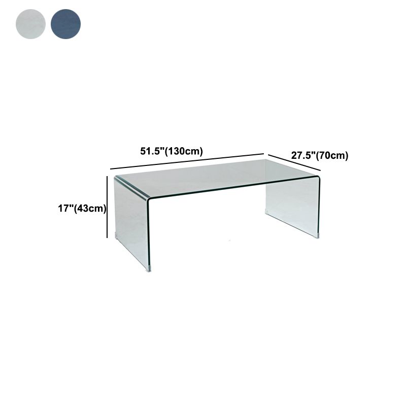 Sled Single Coffee Table Glass Modern Black/White Open Shelf Cocktail Table Clearhalo 'Coffee & Accent Tables' 'Coffee Tables' 'coffee_tables' 'furn' 'furn_coffee_tables' 'Furniture' 'furniture_coffee_tables' 'Living Room Furniture' 1200x1200_5b1226f3-870f-48f9-8d15-db034d1440bc