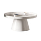 Round Tray Top Coffee Table Metal Black/White Cocktail Table