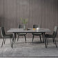 Industrial Rectangle Dining Site Table Black Tripod Base Dining Table with Stone Top