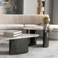 2 Legs Coffee Cocktail Table Contemporary Slate Top Coffee Table