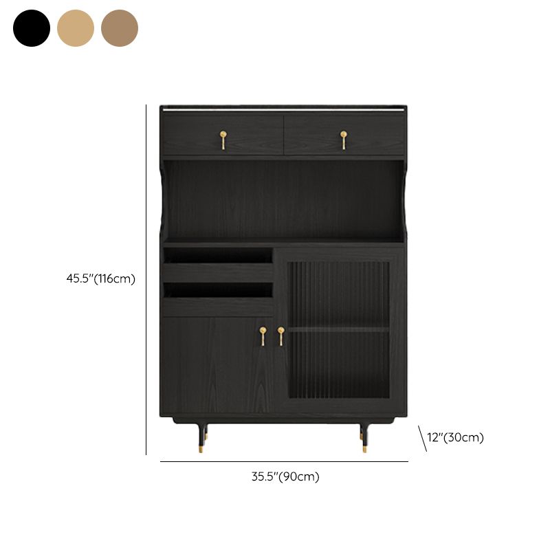 Armadio contemporaneo porte di vetro in legno con cassetto con cassetti