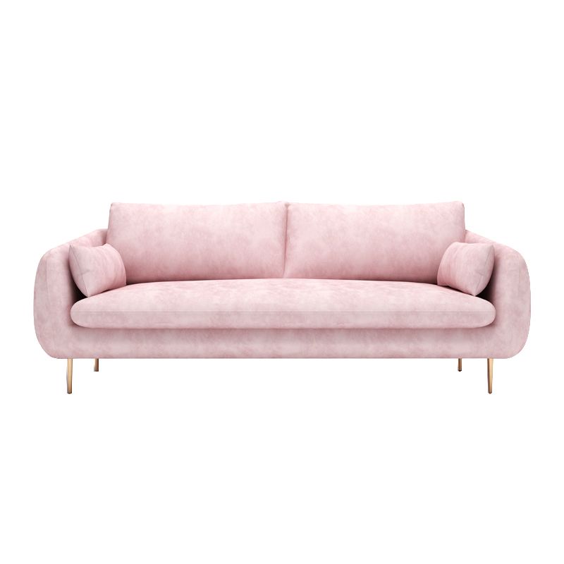 Sofá de terciopelo contemporáneo con cojín de almohadas para apartamento