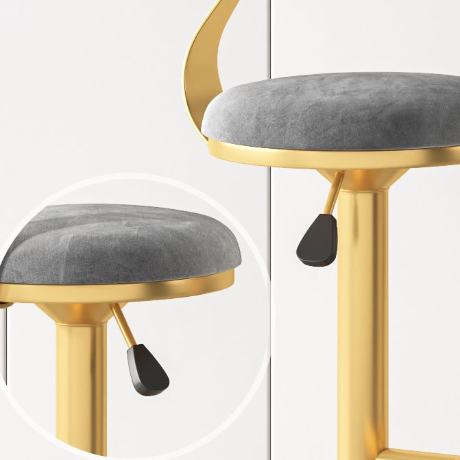 Glam Rotatable Backrest Counter Stool Steel Kitchen Bar Stool with Cushion and Pedal Clearhalo 'Bar Furniture' 'Bar Stools' 'bar_stools' 'furn' 'furn_bar_stools' 'Furniture' 'furniture_bar_stools' 'Kitchen & Dining Furniture' 1200x1200_5b197ad0-dfb0-4f0d-943b-ae60f1948104