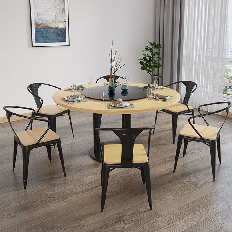 Round Solid Wood Dining Set 1/4/7 Pieces Dinette Set for Kitchen Clearhalo 'Dining Room Sets' 'Dining Tables & Seating' 'dining_room_set' 'furn' 'furn_dining_room_set' 'Furniture' 'Kitchen & Dining Furniture' 1200x1200_5b19e549-de2a-451a-a58a-8b934fe556e3