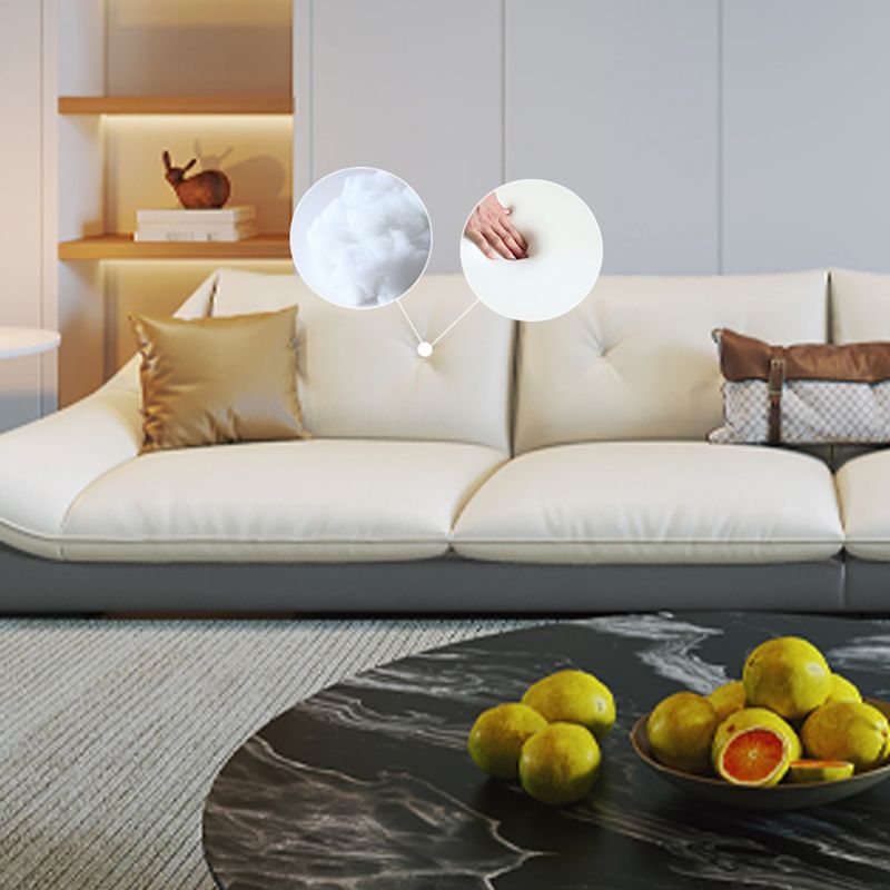 Tufted Faux Leather Pillow Top Arm Sofa with Stain Resistant and Waterproof Clearhalo 'furn' 'furn_sectionals' 'Furniture' 'furniture_sectionals' 'kitchen' 'kitchen_sectionals' 'Living Room Furniture' 'Sectionals' 1200x1200_5b1b0bcd-3a58-4558-b9c4-d8edf094362c