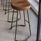 Solid Wood Dining Stools Scandinavian Bar Stools with Footrest