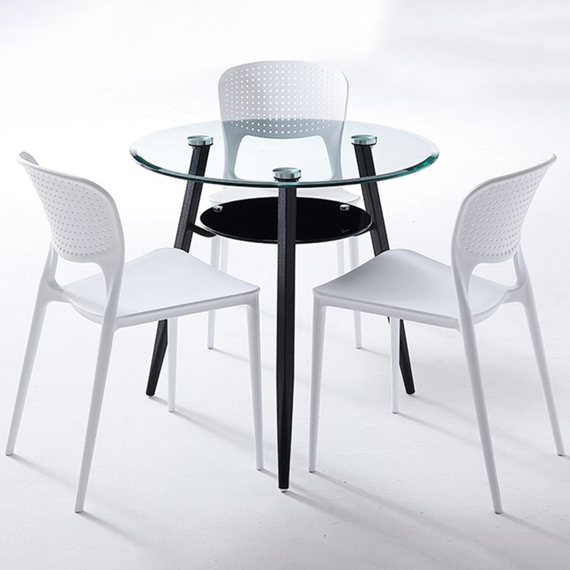Round Tripod Base Home Furniture Clear Glass Dining Room Collection for Home Clearhalo ' dining_table' 'Dining Tables & Seating' 'Dining Tables' 'furn' 'furn_dining_table' 'Furniture' 'furniture_dining_table' 'Kitchen & Dining Furniture' 'kitchen&dining_furn' 'kitchen' 'kitchen_dining_table' 1200x1200_5b1d3eec-5d8b-47de-bbb5-04a86d8a1810