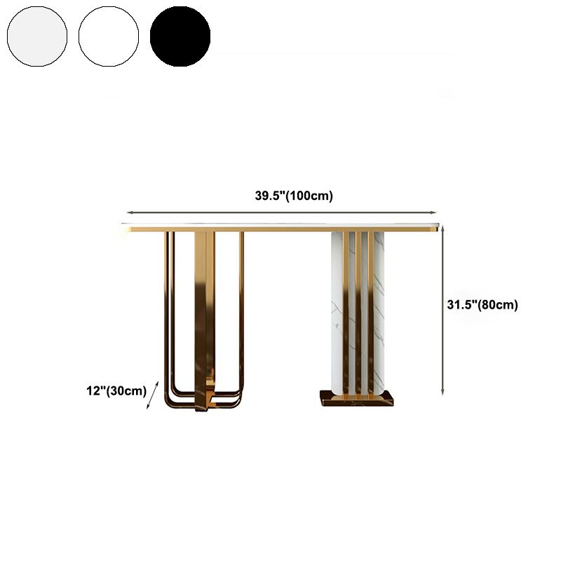 Tabella dell'accento glam di pietra larga da 11 "Tabella dell'accento della console rettangolare