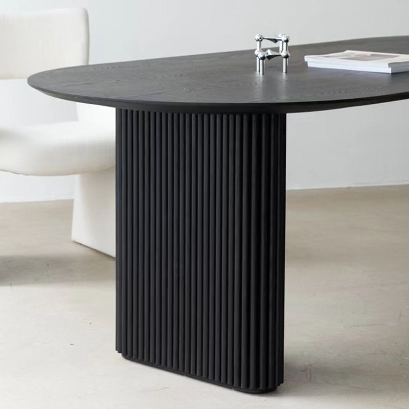 Scrivania industriale da ufficio a legna in legno in nero in nero con le gambe