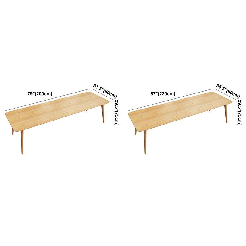 Rectangle Shape Modern Dining Table Wood Color Fixed Table with Solid Wood Clearhalo ' dining_table' 'Dining Tables & Seating' 'Dining Tables' 'furn' 'furn_dining_table' 'Furniture' 'furniture_dining_table' 'Kitchen & Dining Furniture' 'kitchen&dining_furn' 'kitchen' 'kitchen_dining_table' 1200x1200_5b1f70fb-b2a0-4d5f-b50e-590b2f3bc0f5