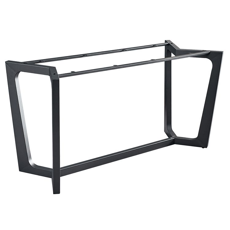 Industrial Stone Rectangle Table Standard Height Dining Room Table with Trestle Base