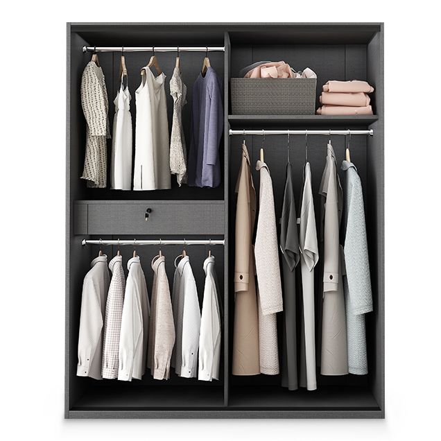 Asta di stoffa del guardaroba in vetro in stile contemporaneo incluso l'armadio del guardaroba per la casa