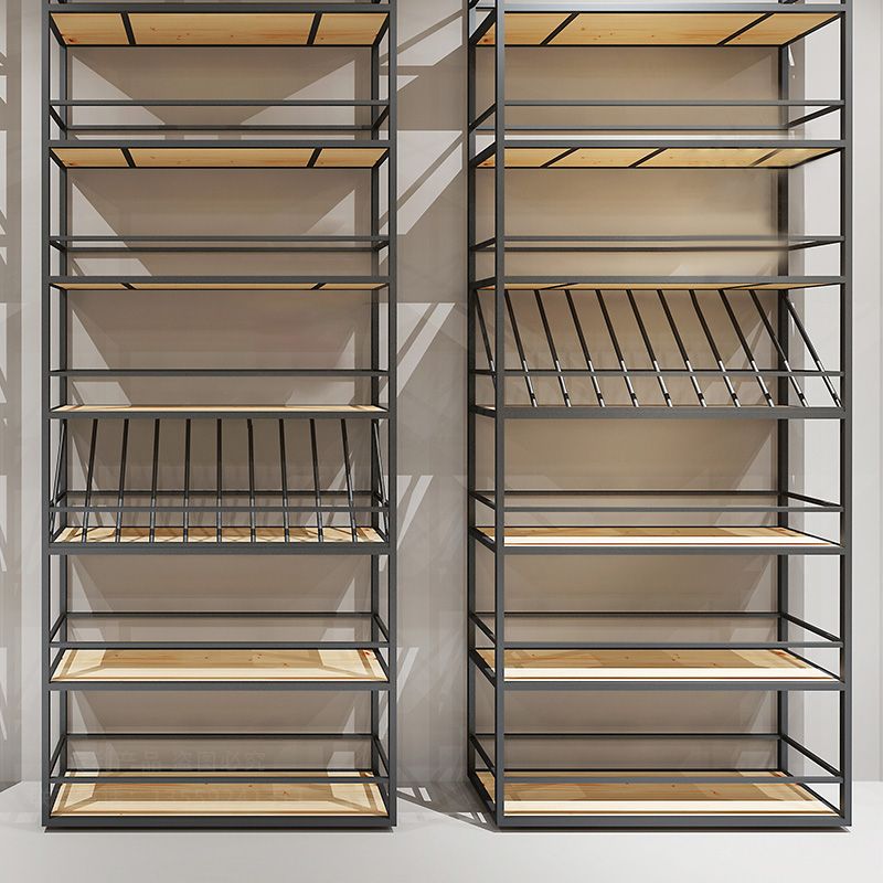 Porte-bouteille à vin industriel en bois Fabriqué le support de bouteille en bois en noir mat