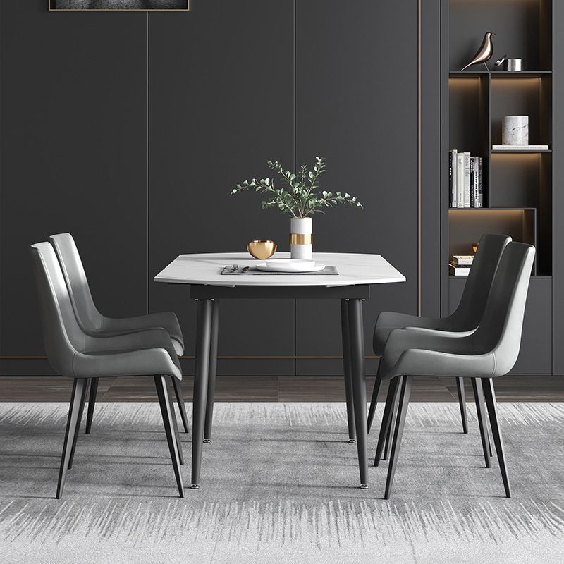 Extendable Sintered Stone Top Round Table for Restaurant Modern Dining Table with 4 Legs Clearhalo ' dining_table' 'Dining Tables & Seating' 'Dining Tables' 'furn' 'furn_dining_table' 'Furniture' 'furniture_dining_table' 'Kitchen & Dining Furniture' 'kitchen&dining_furn' 'kitchen' 'kitchen_dining_table' 1200x1200_5b2186cc-4076-42f7-93a5-dc7c92d6a808