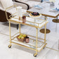 33.86" High Modern Style Prep Table Rolling Metal Prep Table for Home