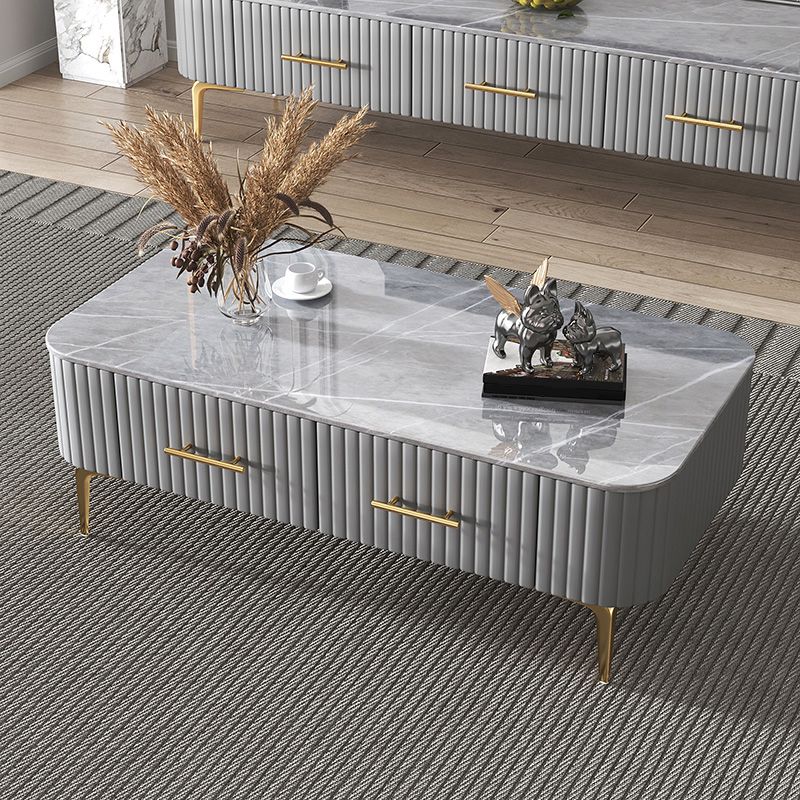 16"H Glam Coffee Table Rectangle 4 Legs Coffee Cocktail Table Clearhalo 'Coffee & Accent Tables' 'Coffee Tables' 'coffee_tables' 'furn' 'furn_coffee_tables' 'Furniture' 'Living Room Furniture' 1200x1200_5b2236e3-3b95-40f0-9a30-155e95ca5858