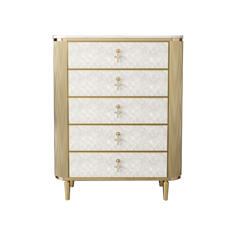 Cómoda vertical de madera con almacenamiento de piedra vertical Glam con 3/4/5 cajones para dormitorio