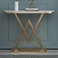 Marble Sofa Console Table Antique Finish Console Accent Table with Shelf