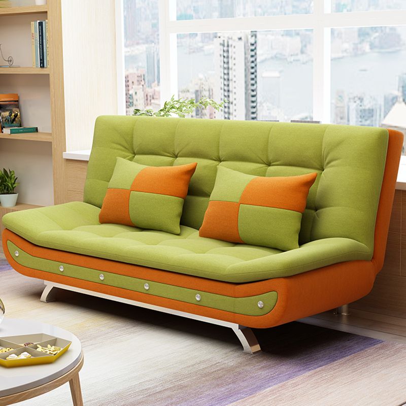 Cotton Blend Convertible Contemporary Biscuit Back Armless Sofa Bed Clearhalo 'furn' 'furn_sofas' 'Furniture' 'Living Room Furniture' 'Sofa' 'sofas' 1200x1200_5b241ae1-3231-45f7-87c9-055f6c384833