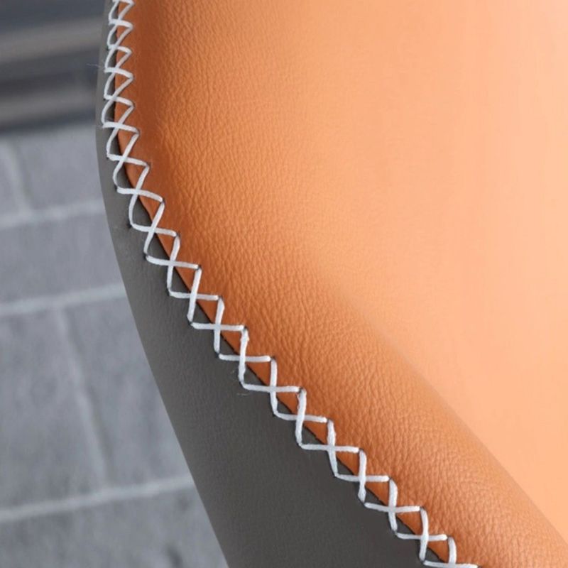 Silla de cena de comedor de metal industrial sillas de comedor de cuero por imitación para uso de restaurantes