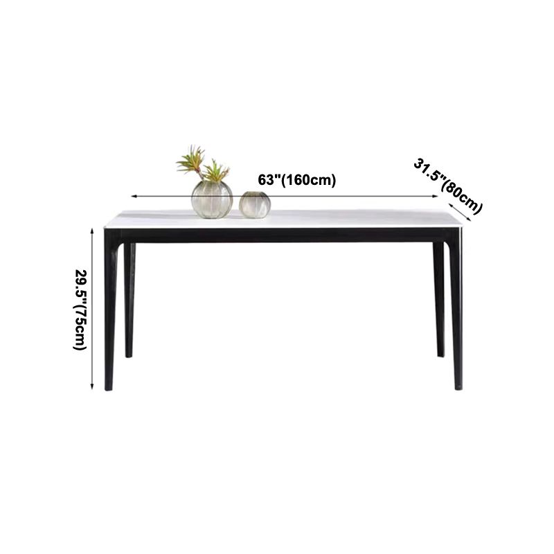 Rectangle Mid-Century Dining Table White Tone Fixed Table with Sintered Stone Clearhalo ' dining_table' 'Dining Tables & Seating' 'Dining Tables' 'Furniture' 'furniture_dining_table' 'Kitchen & Dining Furniture' 'kitchen&dining_furn' 'kitchen' 'kitchen_dining_table' 1200x1200_5b2784bb-b27b-4b0d-a137-04dbc4453136