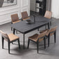 Modern Sintered Stone Top Dining Set Rectangle 1/2/5/7 Pieces Wooden Dining Room Table Set Clearhalo 'Dining Room Sets' 'Dining Tables & Seating' 'dining_room_set' 'furn' 'furn_dining_room_set' 'Furniture' 'Kitchen & Dining Furniture' 1200x1200_5b280998-1b23-4b1a-8d6f-005c09cad75a