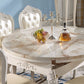 Glam Round Marble Top Dining Table with Solid Wood Legs for Home Clearhalo 'Dining Tables & Seating' 'Dining Tables' 'dining_table' 'furn' 'furn_dining_table' 'Furniture' 'Kitchen & Dining Furniture' 1200x1200_5b287f99-abbe-4780-9543-cc6b786e3a2f