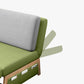 Cuscini divano convertibile a bracciale senza braccio di divano in cotone a sedute in verde e grigio