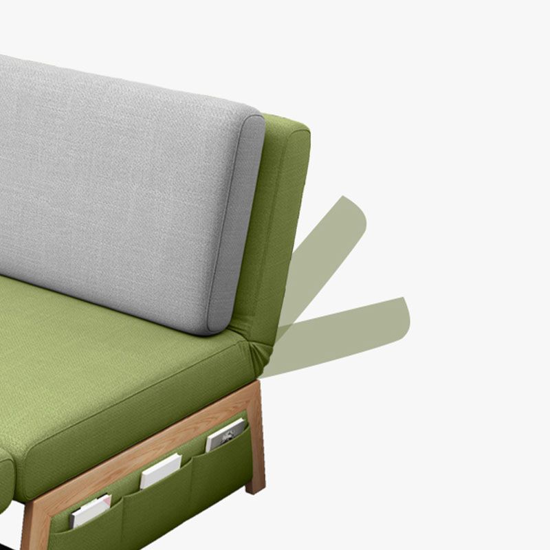 Cuscini divano convertibile a bracciale senza braccio di divano in cotone a sedute in verde e grigio