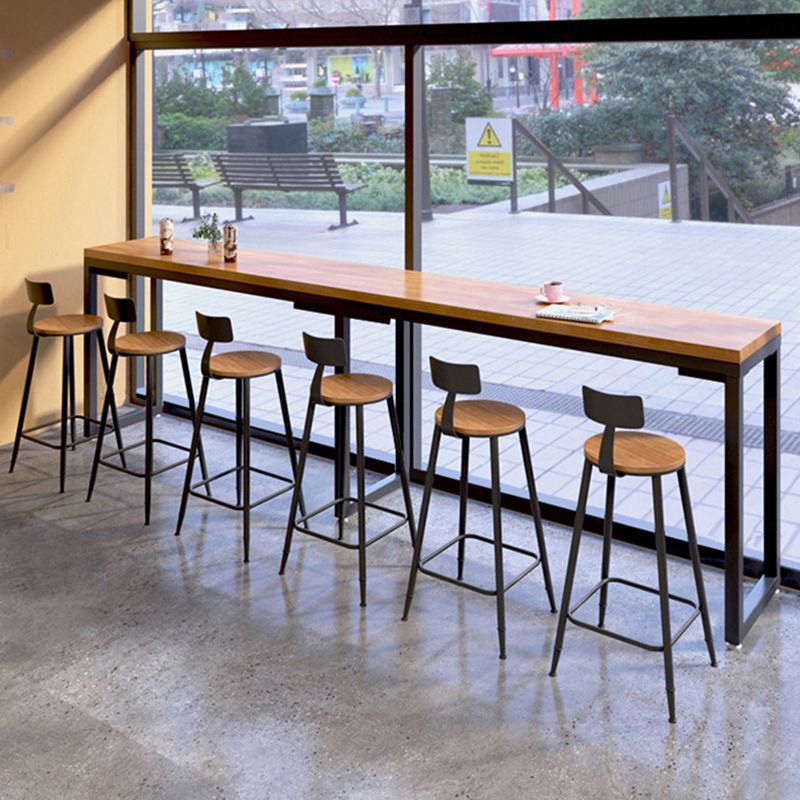 Armless Dining Stools Modern Bar Stools with Black Metal Base Clearhalo 'Bar Furniture' 'Bar Stools' 'bar_stools' 'furn' 'furn_bar_stools' 'Furniture' 'Kitchen & Dining Furniture' 1200x1200_5b2b101d-f1fa-4f88-81b0-36fe9950efc6