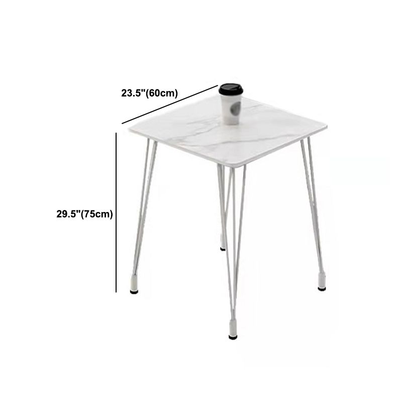 Mesa de comedor al aire libre con trípode Mesa de cena moderna con base metálica y tapa de piedra