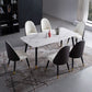 Contemporary Dining Set 1/2/5/7 Pcs White Stone Top Table with Faux Leather Chairs Clearhalo 'Dining Room Sets' 'Dining Tables & Seating' 'dining_room_set' 'furn' 'furn_dining_room_set' 'Furniture' 'Kitchen & Dining Furniture' 1200x1200_5b2dea69-a284-48ec-b0eb-c496e6ae0e98
