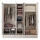 White Hinged Wardrobe Cabinet Engineered Wood Wardrobe Armoire