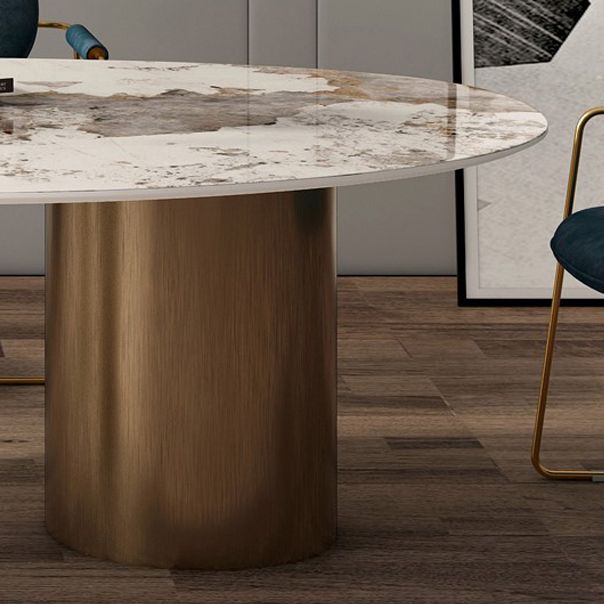 Glam 1/4/5 Pieces Dining Set Oval Sintered Stone Dining Table Set for Dining Areas Clearhalo 'Dining Room Sets' 'Dining Tables & Seating' 'dining_room_set' 'furn' 'furn_dining_room_set' 'Furniture' 'furniture_dining_room_set' 'Kitchen & Dining Furniture' 1200x1200_5b2eac92-76f2-41b4-b850-5cea3634c33c